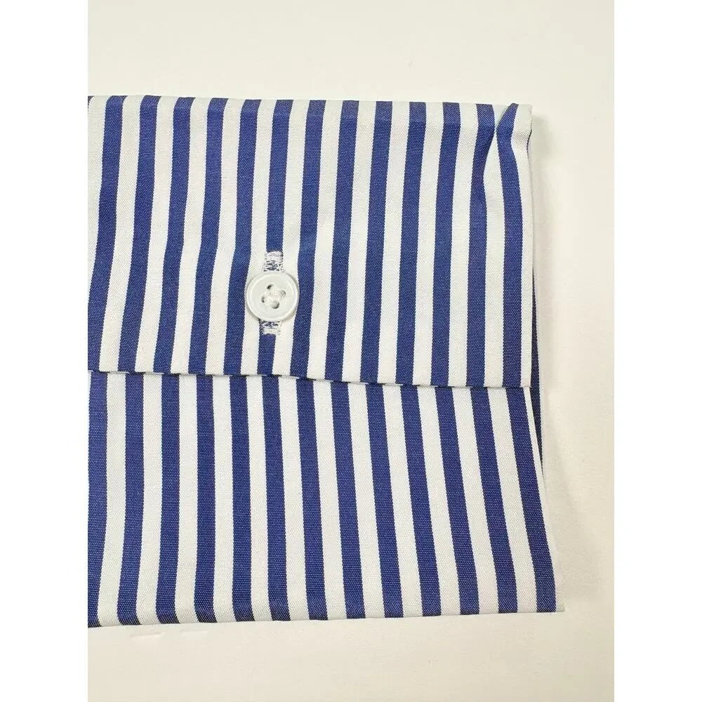 Walter Baker Blue White Stripe Tie Waist High-Low T-Shirt Dress M Coastal Resort
